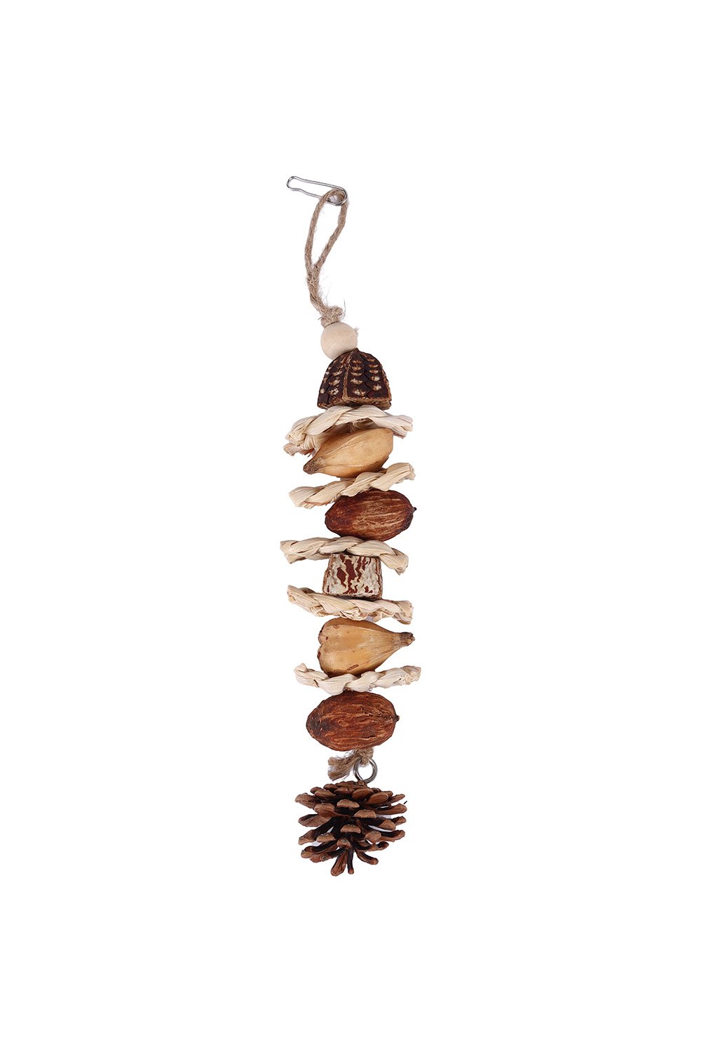Natural Bird Toy with Dried Corn and Nuts